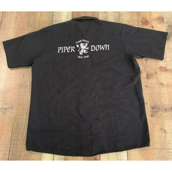 Uintah Brewing Piper Down Pub Black Short Sleeve Button Up Shirt Men’s Large - Picture 5 of 8